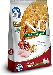 N&D Ancestral para Cães Idosos de Raças Mini e Pequenas Sabor Frango, Romã, Aveia e Cevada 2,5Kg
