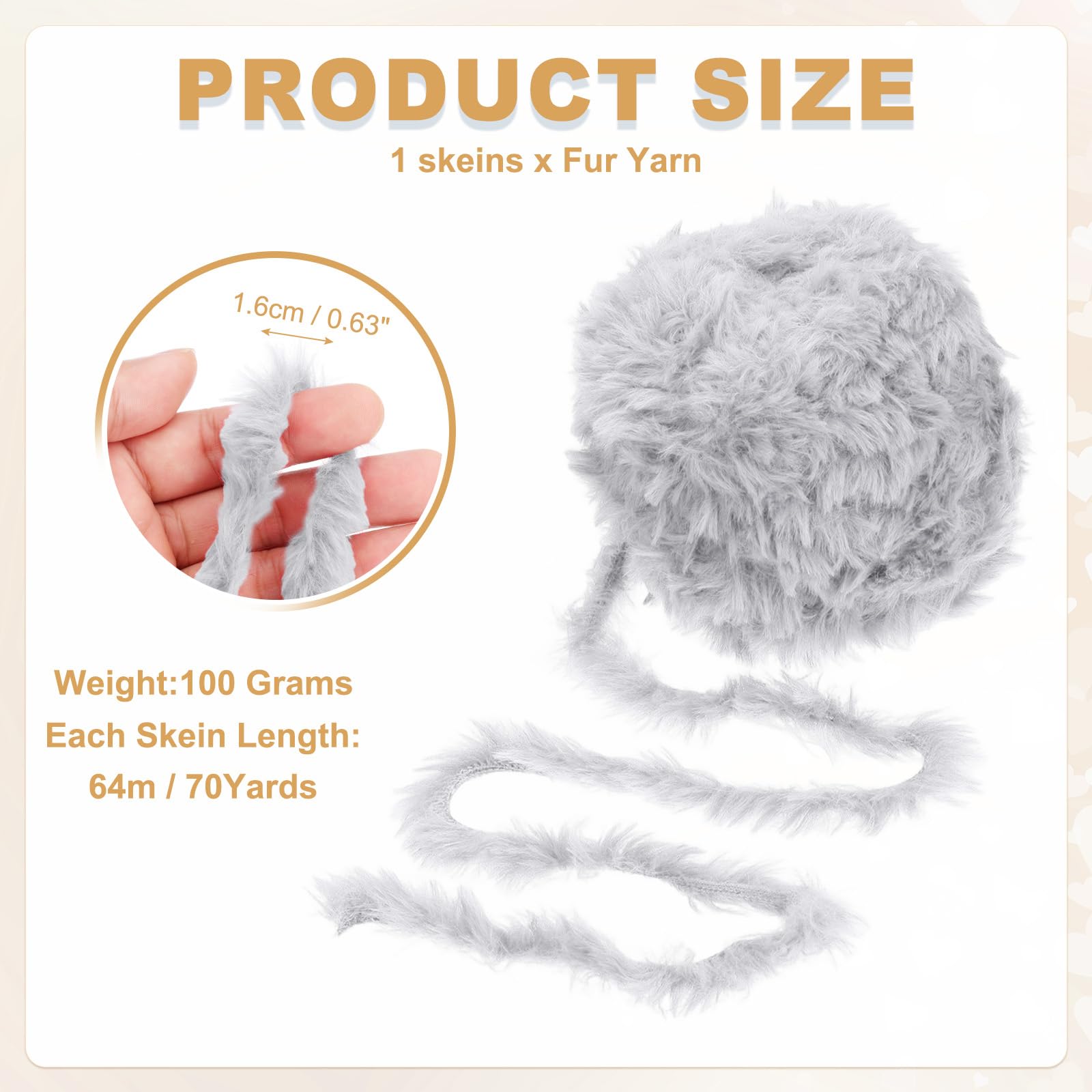 PATIKIL 70 Yards Fur Yarn - Image 2