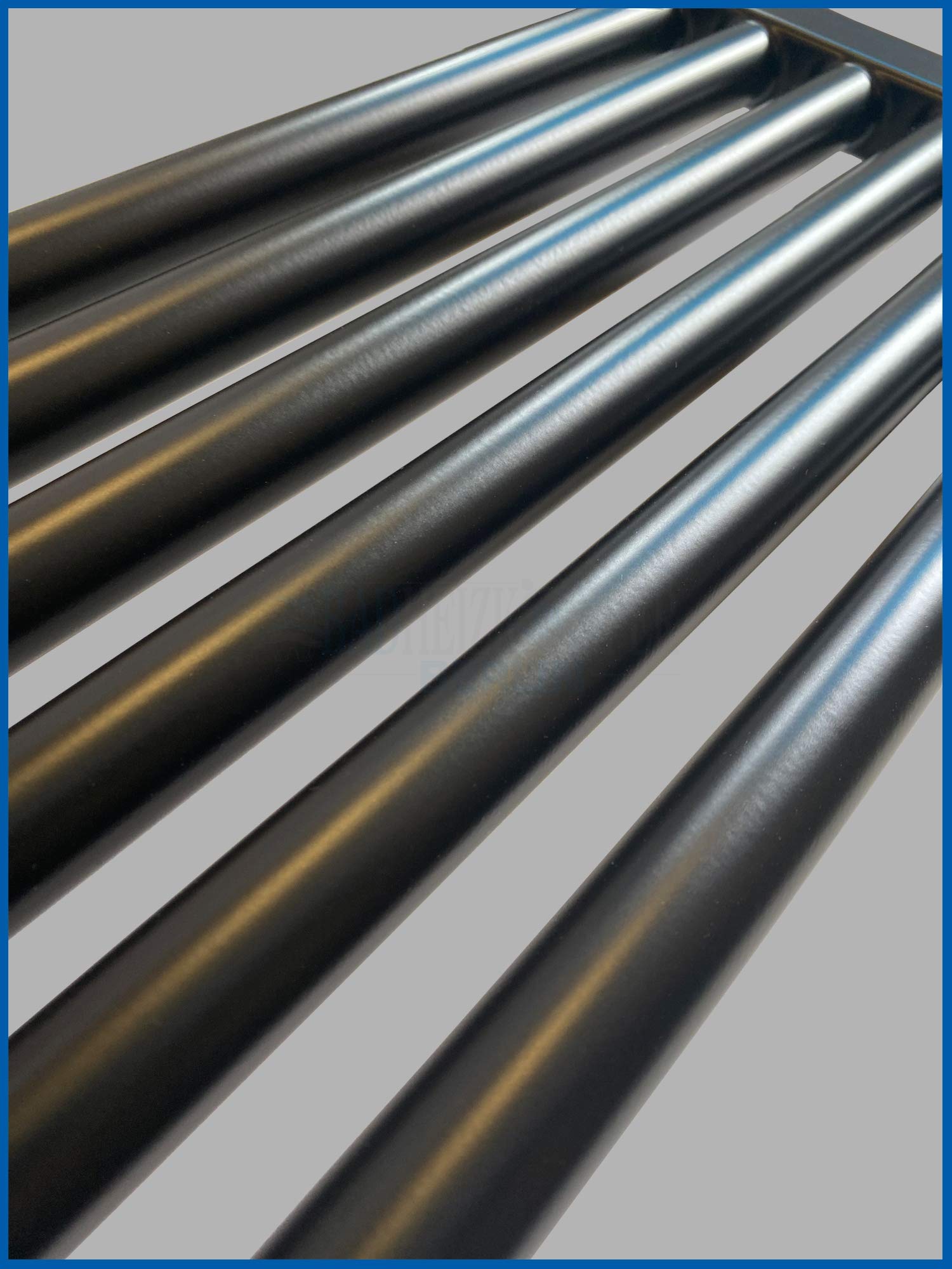 Radiador de baño SMYRNA PLUS, negro mate, 1000 x 800 mm. Secador de toallas de mano con conexión central