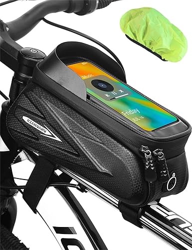 Souke Sports Bolsa para marco de bicicleta, soporte para teléfono, bolsa de tubo superior impermeable, accesorios de bicicleta, pantalla táctil,