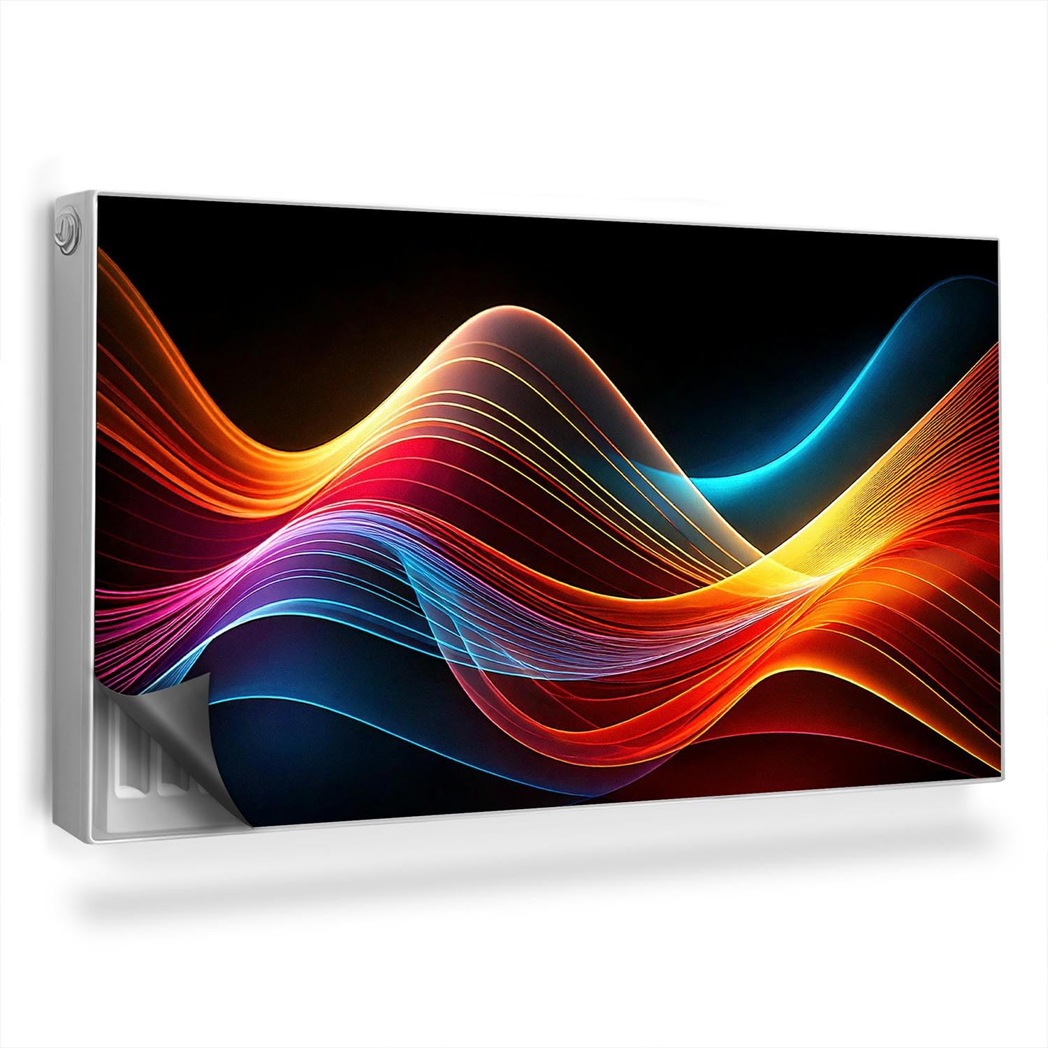 Couverture magnétique de radiateur 110x60cm avec décor de vagues colorées