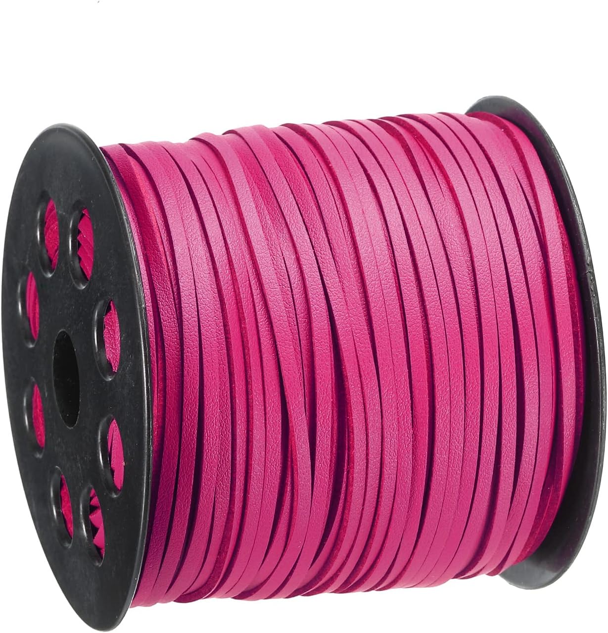 uxcell Leather Cord, 98.42 Yards 2.6mm Flat Suede String Strip for Purse Handbag Shoelace DIY Crafts Bracelet Making, Purple 1 Roll
