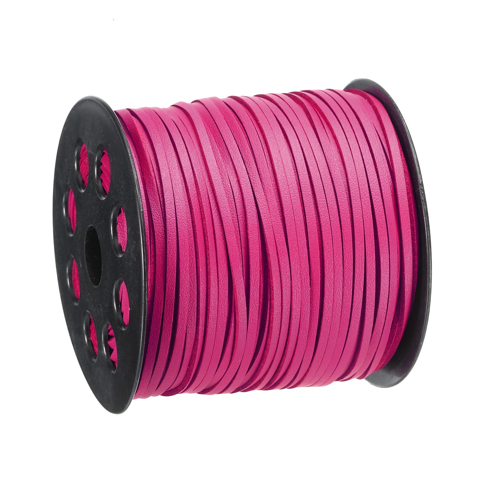 Cordon en cuir fuchsia résistant de 2,6 mm pour couture et tressage