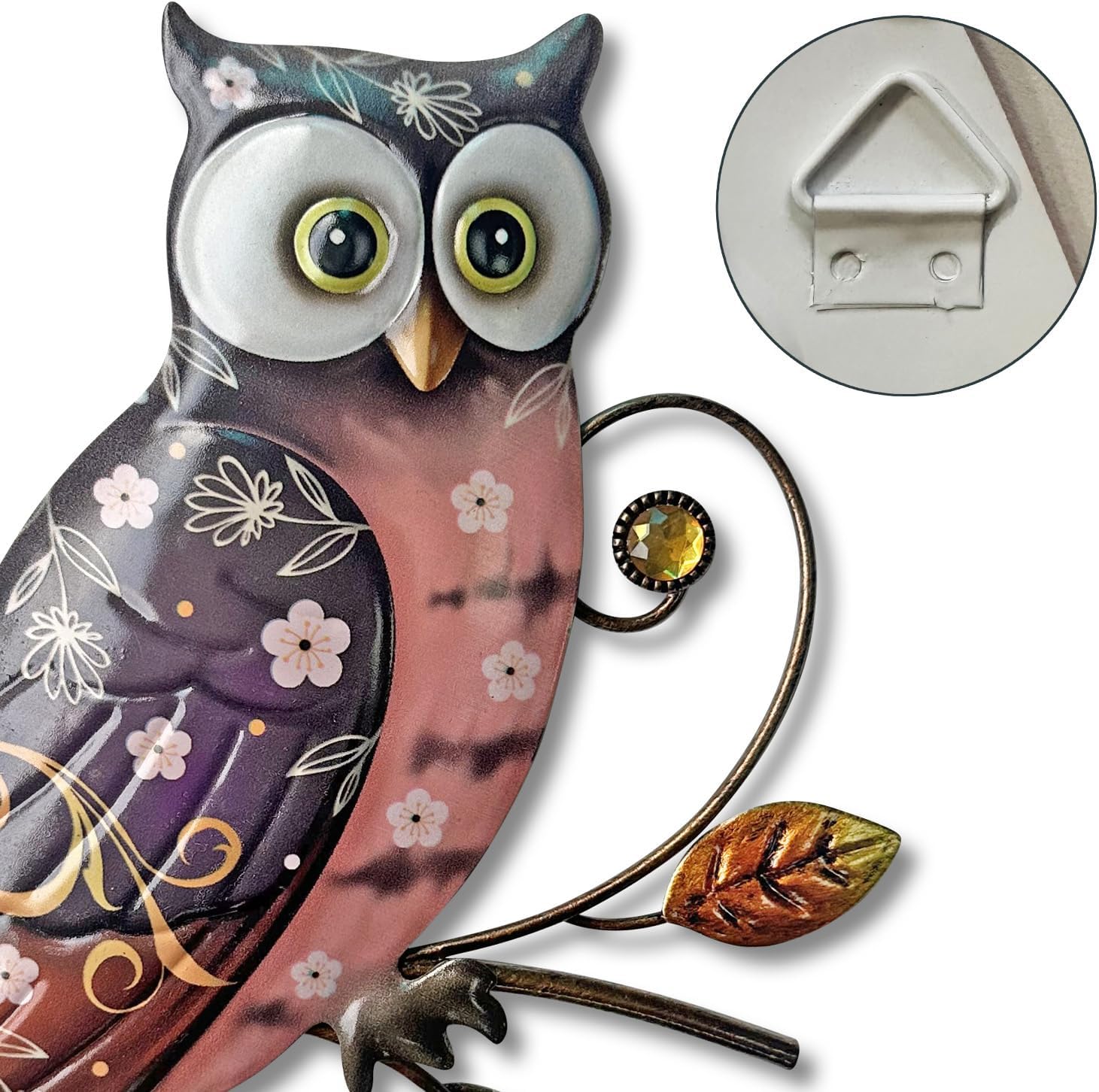 WAIU 3 pcs Metal Owls Wall Art Hanging Decor, for Indoor Outdoor Garden, Courtyard, Fence