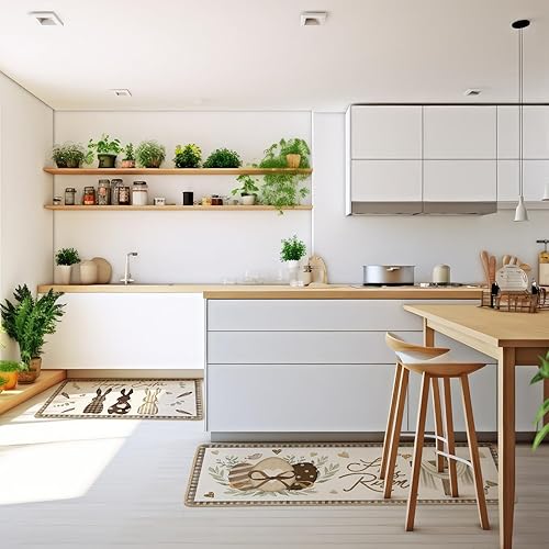 Miniatura 7 de Suttmin 2 tapetes de Pascua con diseño de conejo y cruz, tapete de suelo para decoración de Pascua, hogar, vacaciones, 17 x 29 pulgadas, 17 x 47