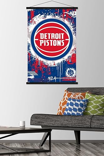 Miniatura 2 de Trends International NBA Detroit Pistons - Póster de pared con logotipo Maximalist 23 con marco magnético