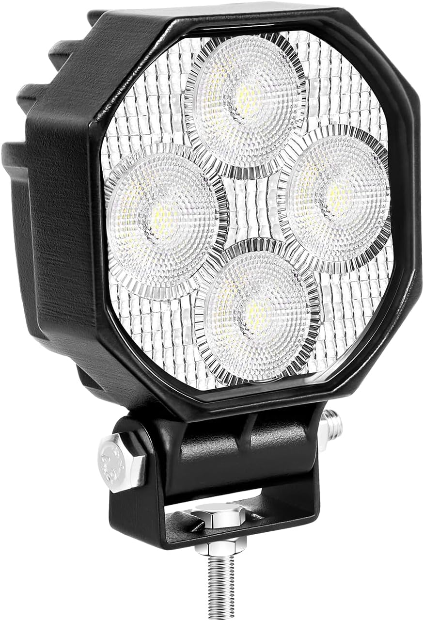 Willpower 1x 2.8 16W 1600LM Mini LED Work Light, 12V 24V Off Road Driving Flood Lights Fog Lamps for Car Truck Boat Tractor 4x4 SUV ATV Motorbike Dirtbike, 6000K White, Waterproof IP67
