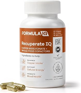 Formula IQ Recuperate IQ Copper Supplement | High Absorption | 60 Capsules