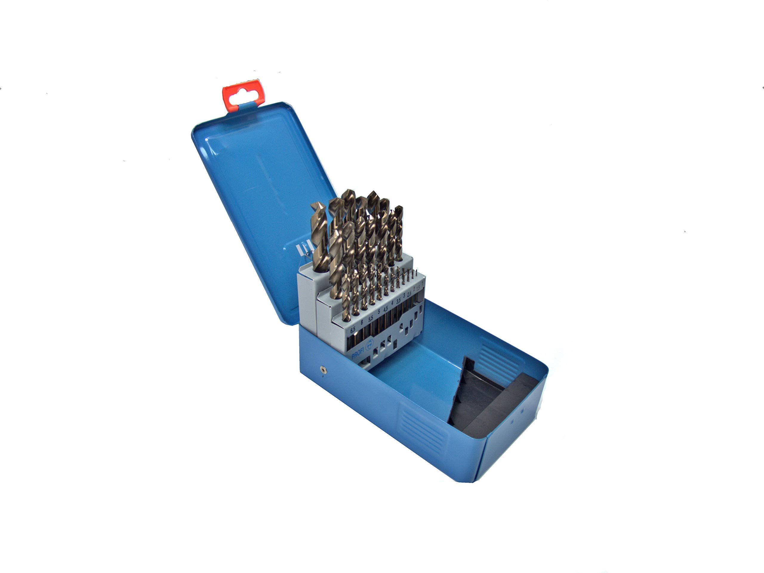 Broca espiral - Juego HSS-Co5 en caja rosebox, 25 piezas.