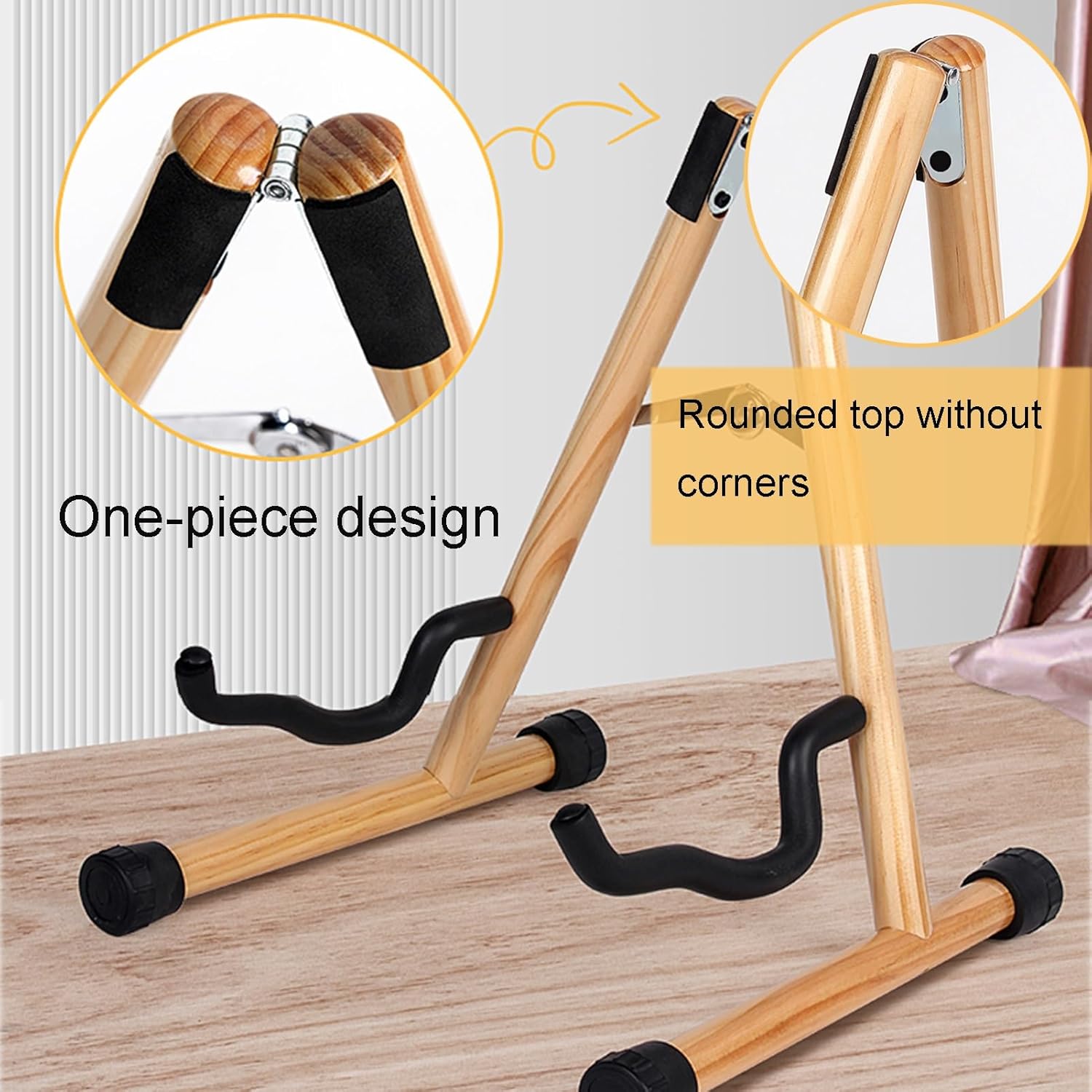 Acoustic Guitar Stand, Folding Universal Floor Guitar, Classical Travel Guitar Stand Adjust for Acoustic, Electric Guitar Easy to Carry (Color : Reddish Brown-A, Size : 30X30X38CM)