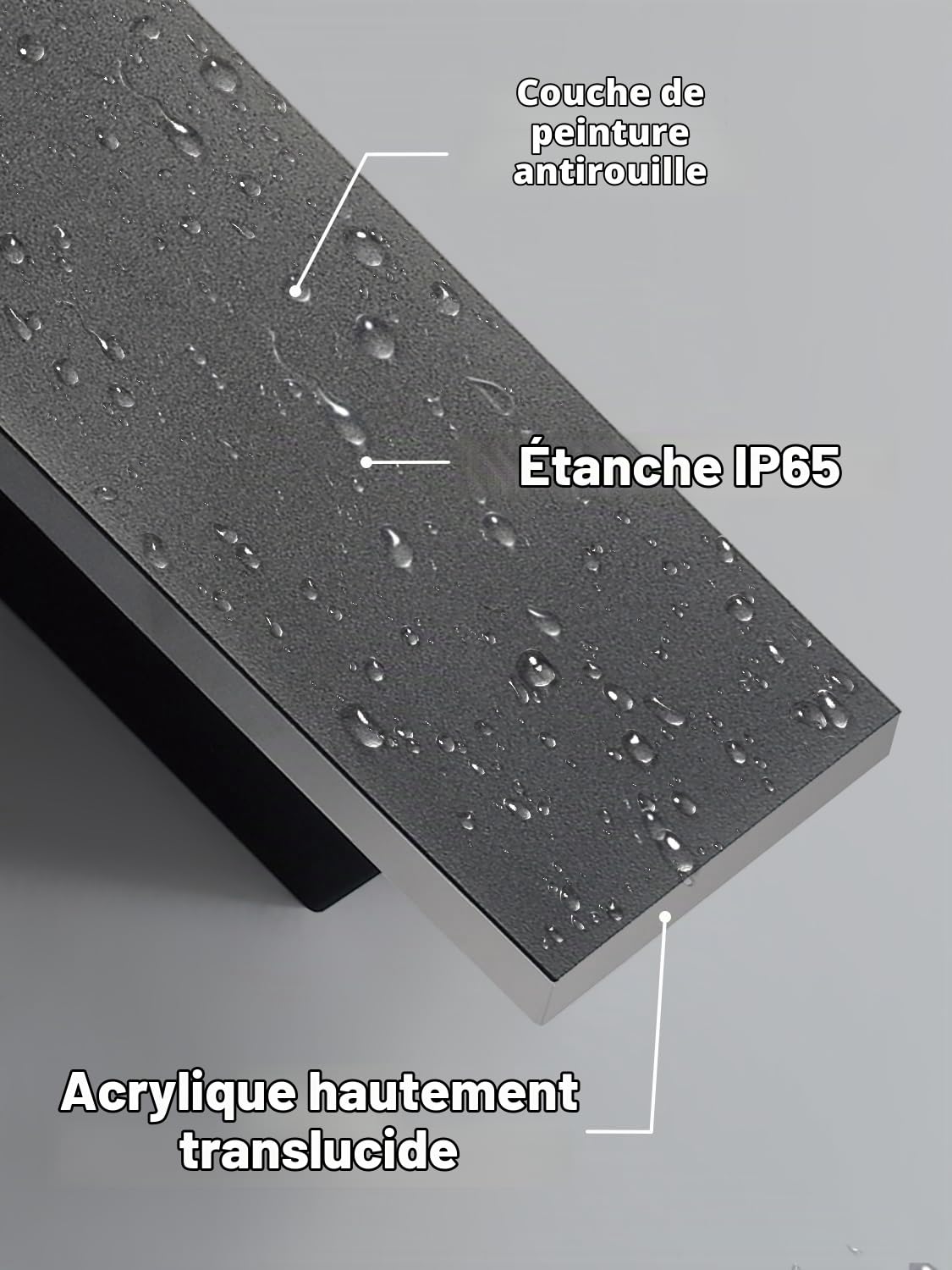 100CM Applique Mural Exterieur Led 3000K Longue Eclairage Etanche ip65