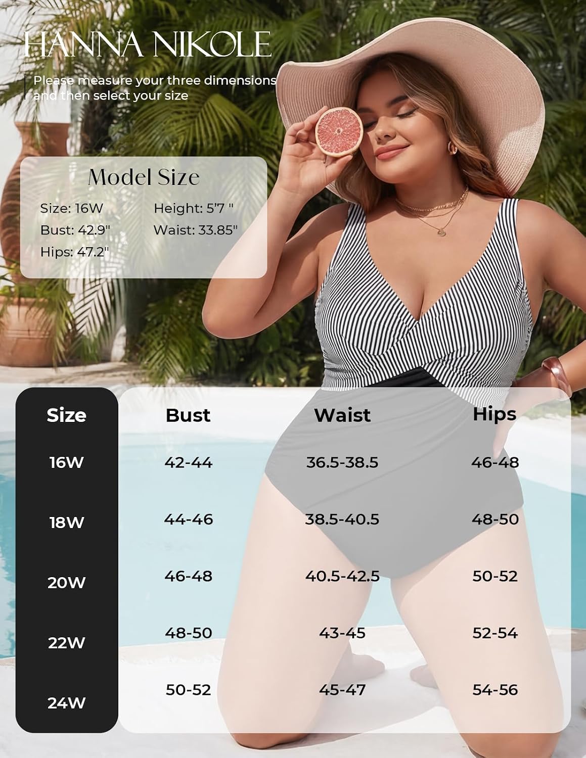 Hanna Nikole Womens Plus Size One Piece Swimsuit, Tummy Control Bathing Suit, Full Coverage Swimwear 2026