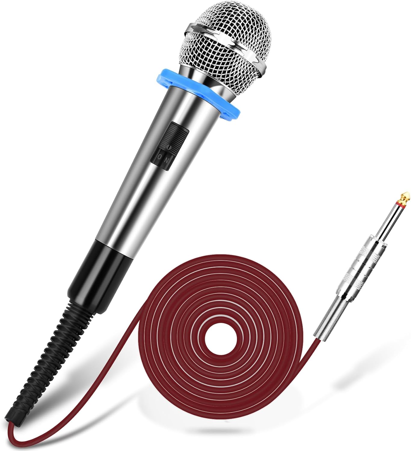 Daakro Handheld Wired Microphone - Dynamic Vocal Mic for Amplifier,Karaoke Microphone w/16.4 ft Cable and ON/Off Switch,Handheld Cardioid Wired Mic for Singing,Compatible w/Amplifier/Mixer/Speaker
