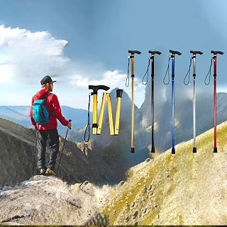 Folding Lightweight Walking Sticks, Adjustable Trekking Poles with Rubber Tips for Outdoor Camping hikes