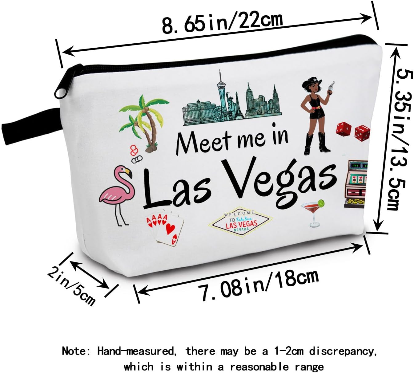 Las Vegas Travel Themed Gift Cosmetic Bag Las Vegas Lovers Gift Las Vegas Travel Souvenir Merch Vacation Zipper Makeup Bags Travel Toiletry Bag Accessories Small Storage Pouch - Image 3