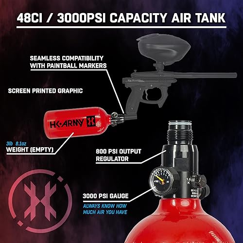 Miniatura 15 de HK Army Sistemas de aire comprimido de aluminio del tanque de Paintball de HPA - Regulador estándar Negro