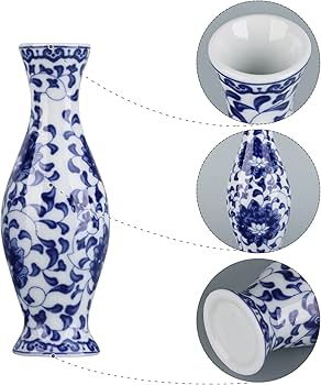 Amazon.co.jp: シノワズリー 青と白の磁器 3点 プチ花瓶 - レトロ