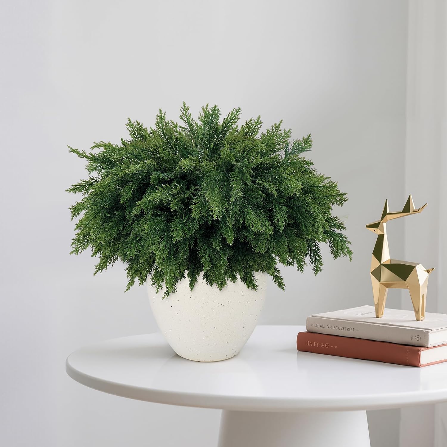 18 Inch Real Touch Cedar Branches - 12 Pcs Artificial Christmas Plants Branches, Faux Greenery Pine Stems Fake Cedar Picks for Vase DIY Crafts, Christmas Pine Branches for Home Indoor Decor