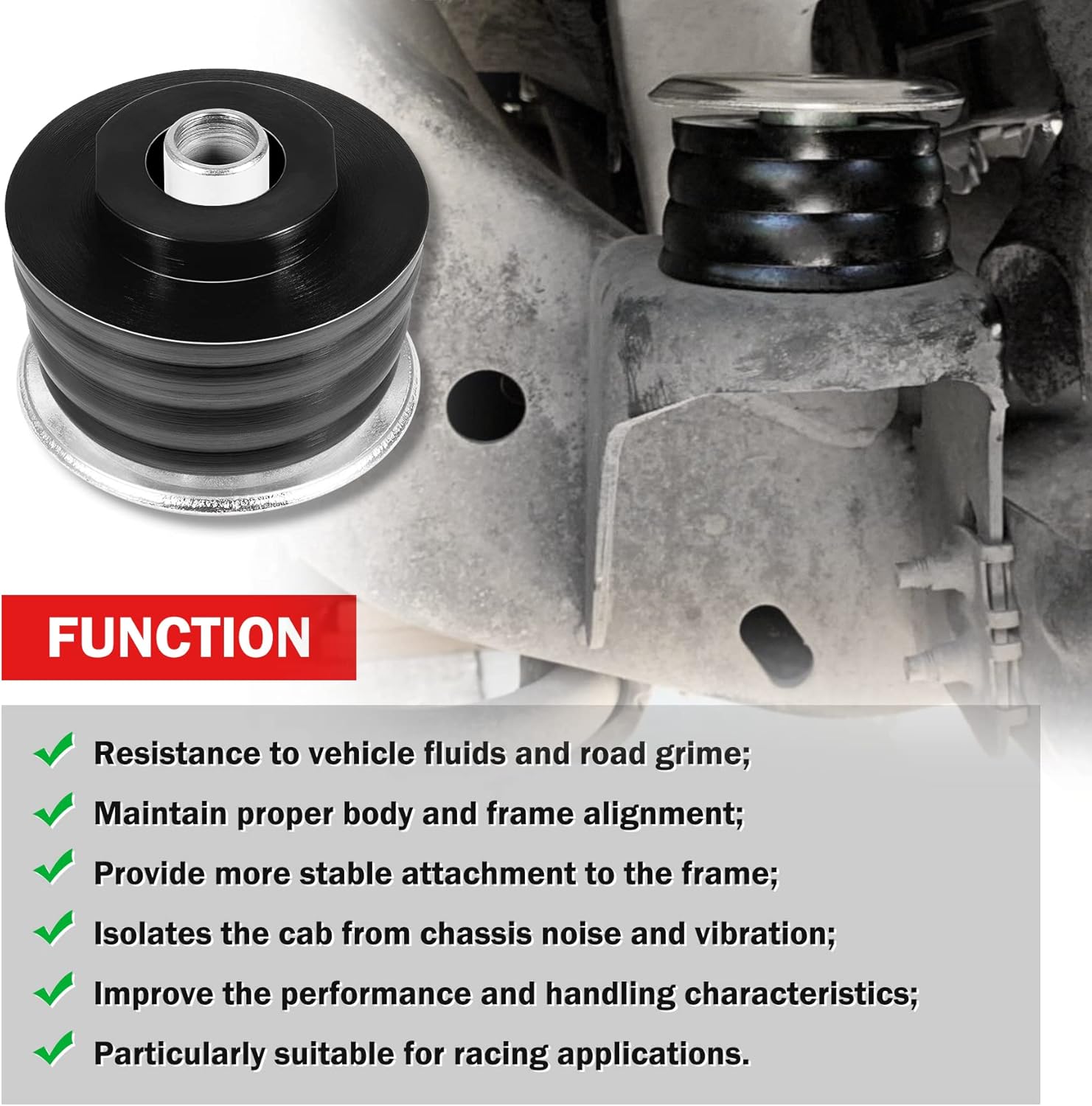 Buy KF04060BK Body Mount Bushing Kit Compatible with Ford F250 F350