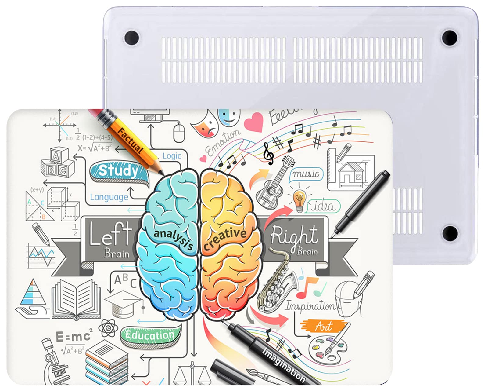Funda Compatible con MacBook Air 13 Pulgadas 2020 2021 2022 M1 A2337/A2179,Carcasa Rígida Protector de Plástico Cubierta & EU Teclado Cubierta & Pantalla Protecto,Cerebro Izquierdo y Derecho 1