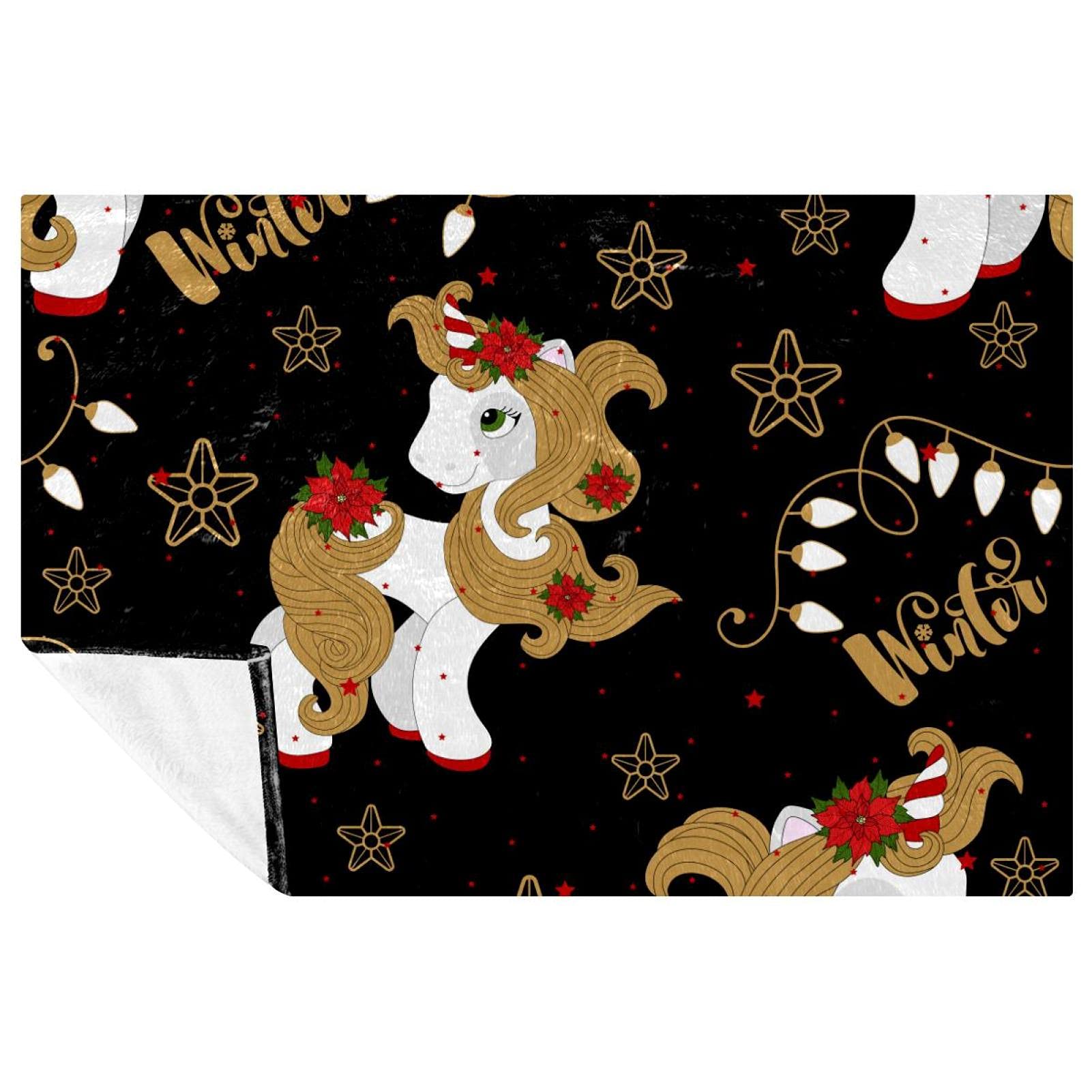 Couverture licorne de Noël, le cadeau idéal pour enfants et canapé