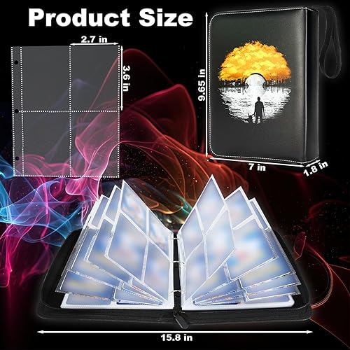 Miniatura 2 de YINRTELM Carpeta de tarjetas con 520 bolsillos para tarjetas intercambiables, con 65 páginas y 4 bolsillos para 520 tarjetas, tarjetero para