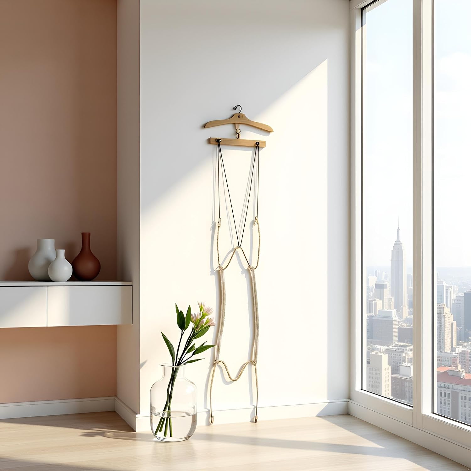 Gold Plate Dish Hanger Dismountable Wall Display Securing Clip W Type Dish Spring Holder Invisible Hook Home Decor Vertical Plate Holders (14 Inch)