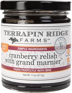 Terrapin Ridge Farms Cranberry Relish with Grand Marnier - Gourmet Tart Cranberries, Apples, Gluten-Free Vegan 11oz Jar for Turkey & Appetizers
