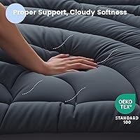 Vista 4 de Protector de colchón impermeable tamaño individual, cubrecolchón acolchado ajustable tamaño individual, protector de colchón de cinco capas