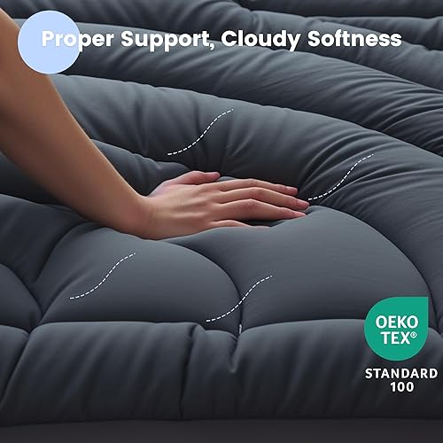 Miniatura 4 de Protector de colchón impermeable California King, cubrecolchón acolchado ajustable Cal King, protector de colchón de cinco capas silencioso con