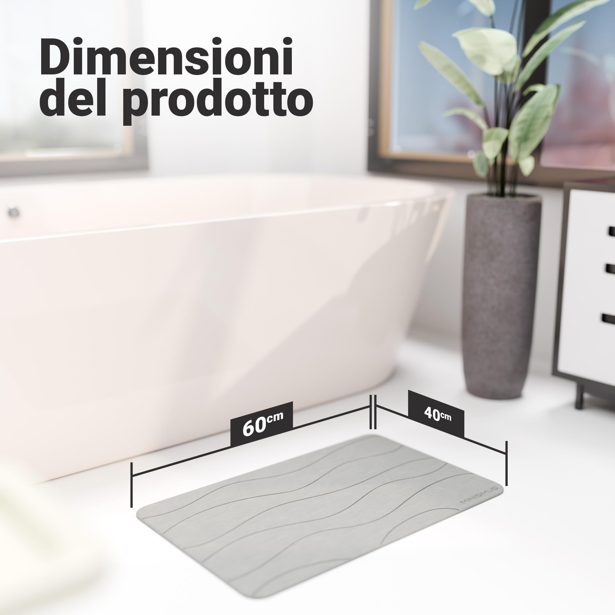 Tappetino Da Bagno In Pietra Di Diatomite – Assorbente E Asciugatura Rapida – Colore Arancione/Blu