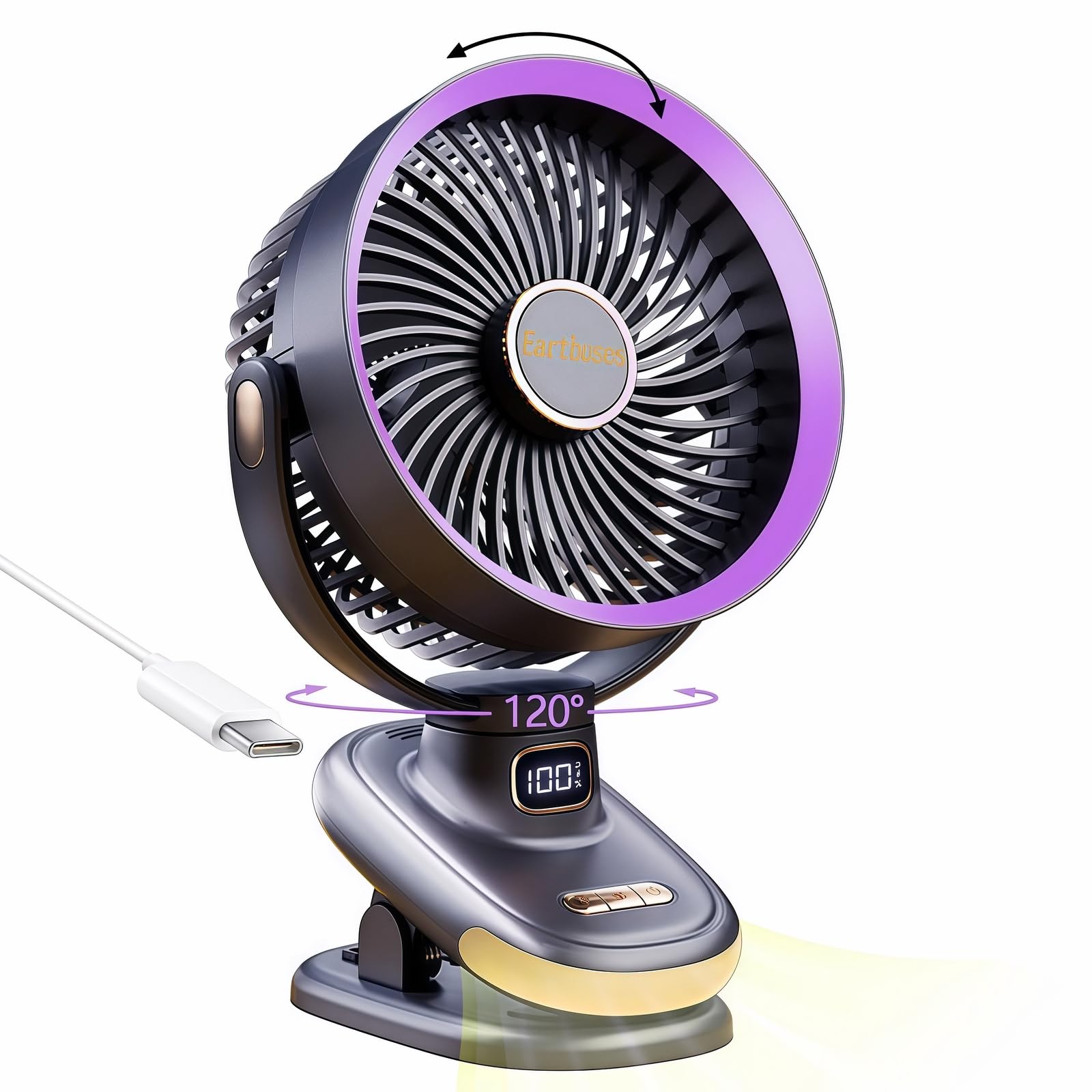 Ventilador portátil recargable USB para mesita de noche y un descanso fresco