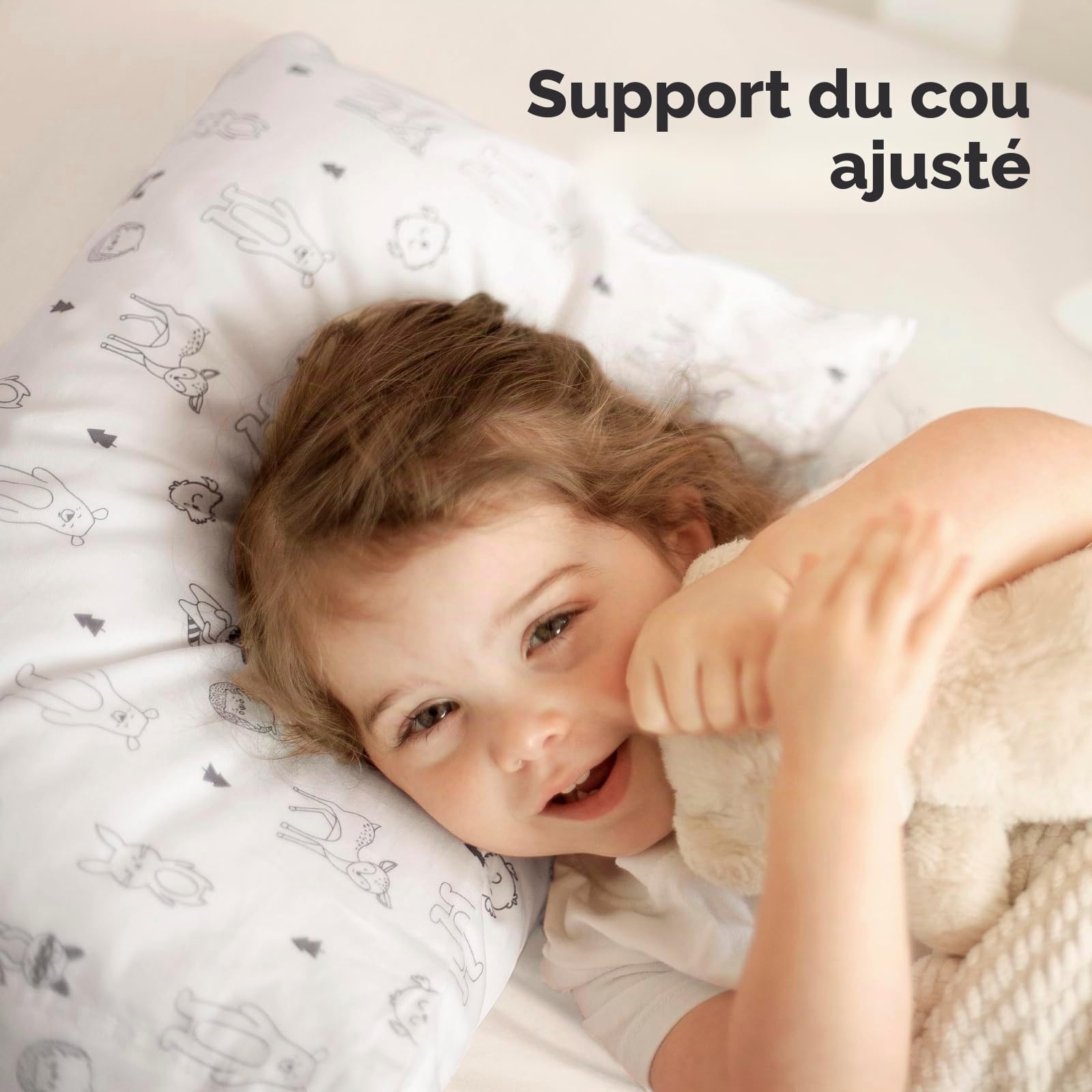 Oreiller pour tout-petit en coton bio doux lavable en machine KeaFriends