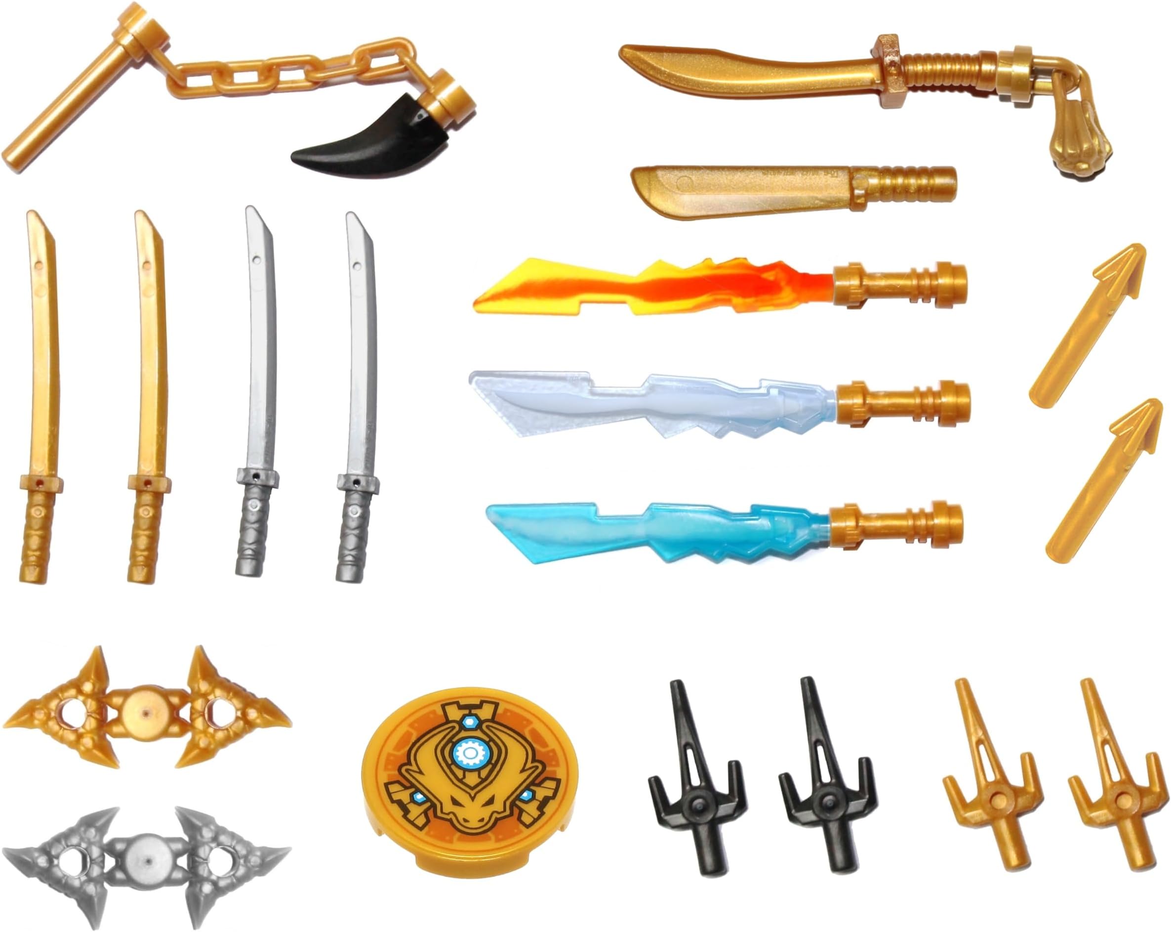 NINJAGO Weapons Pack with Display Stand - for All Minifigures, 24 pieces