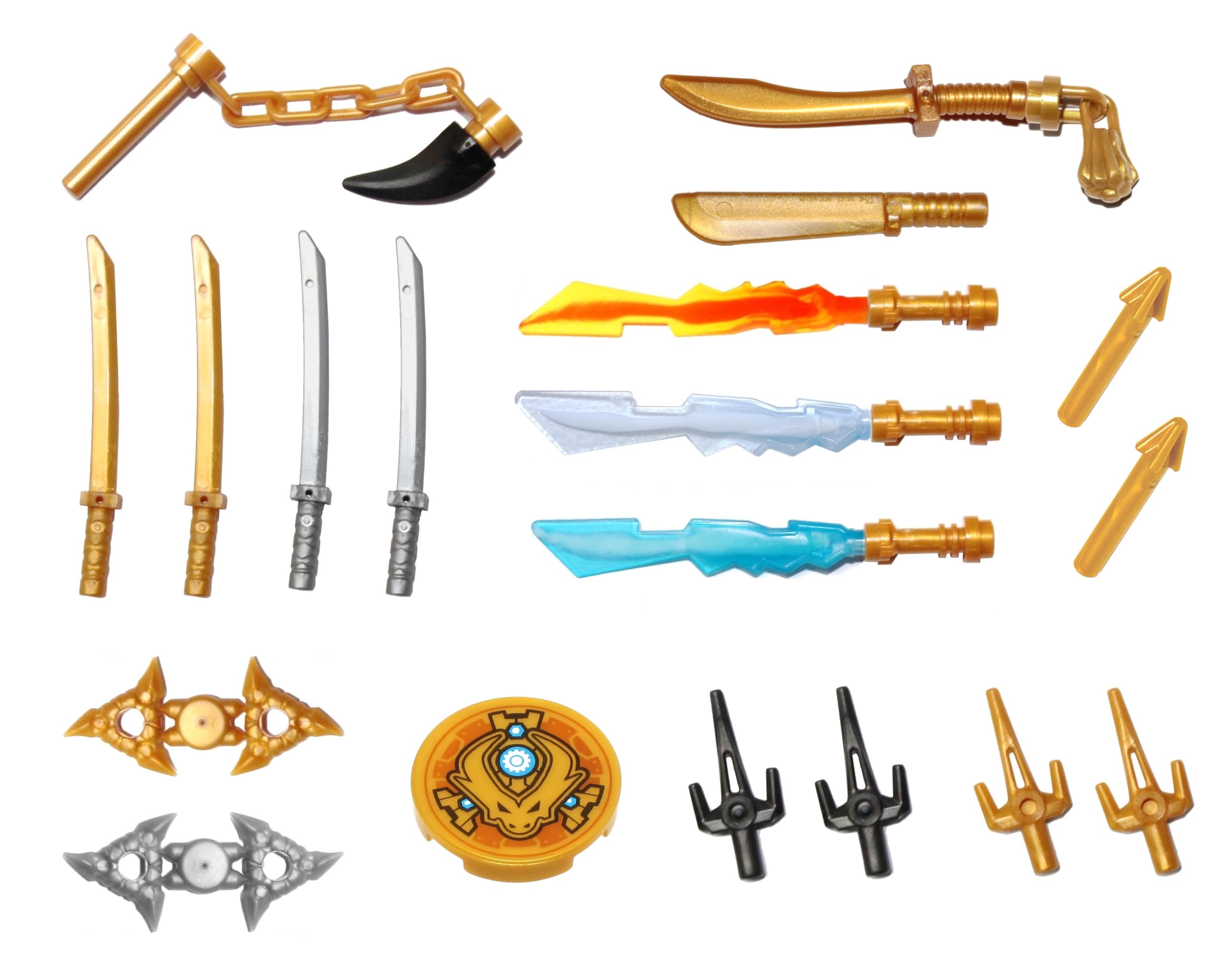 LEGO NINJAGO Weapons Pack with Display Stand - for All Minifigures, 24 pieces