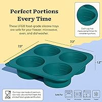 Vista 3 de Bandeja de congelador de silicona de 1/2 taza Anyday con tapa de silicona para almacenamiento de alimentos, arroz, caldo, sobras Envase