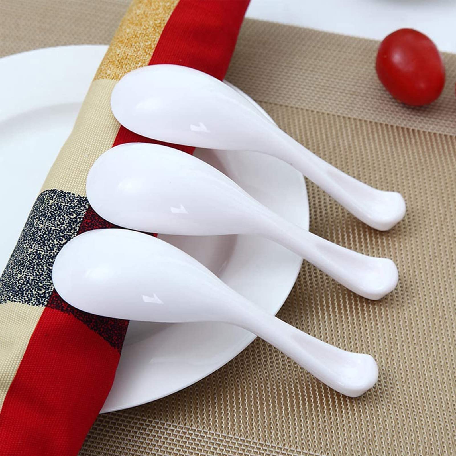 Cucchiai Ramen In Melamina - 6 Cucchiai Da Zuppa Giapponesi Con Manico Lungo E Gancio, Ideali Per Ristorante O Casa - Foto 6