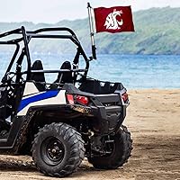 Vista 5 de College Flags & Banners Co. WSU Cougars - Juego de soporte para bandera y poste de bandera para carrito de golf