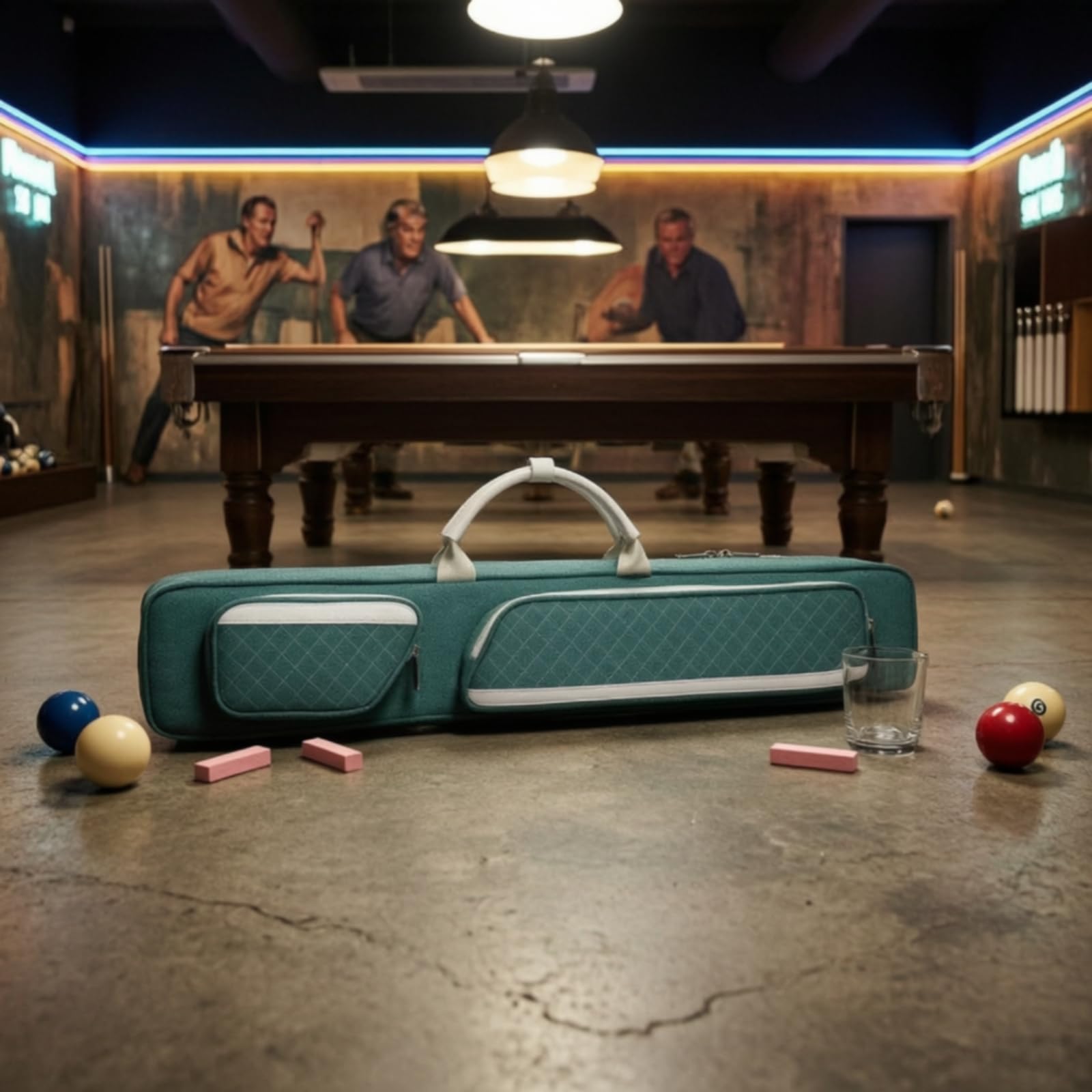 Billard-Queue-Tasche gepolstert Queue-Tasche rechteckig poolqueue- für Billard, Schwarz, Color to 2