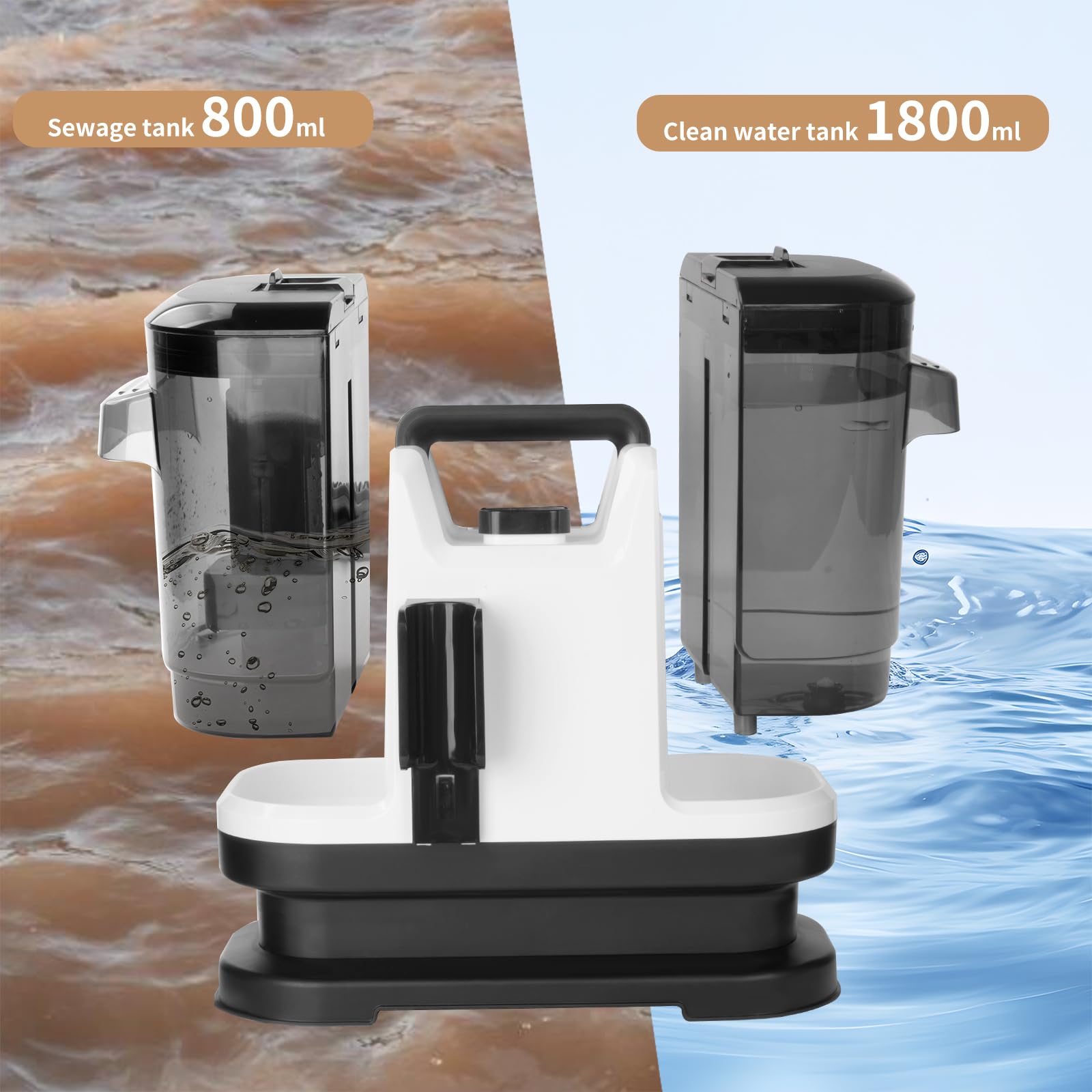 Aspiradora de Agua Tapiceria, Limpiador de Manchas 500W 12kPa, Limpiador de Sofás con Función de Autolimpieza, Lava Aspiradora para Alfombras, Moquetas, Tapicería, Coche