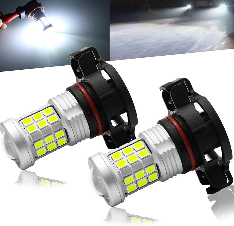 Lâmpadas LED para farol de neblina 5201 5202 KISLED 5,5 W Xenon White – Kit com 2 unidades