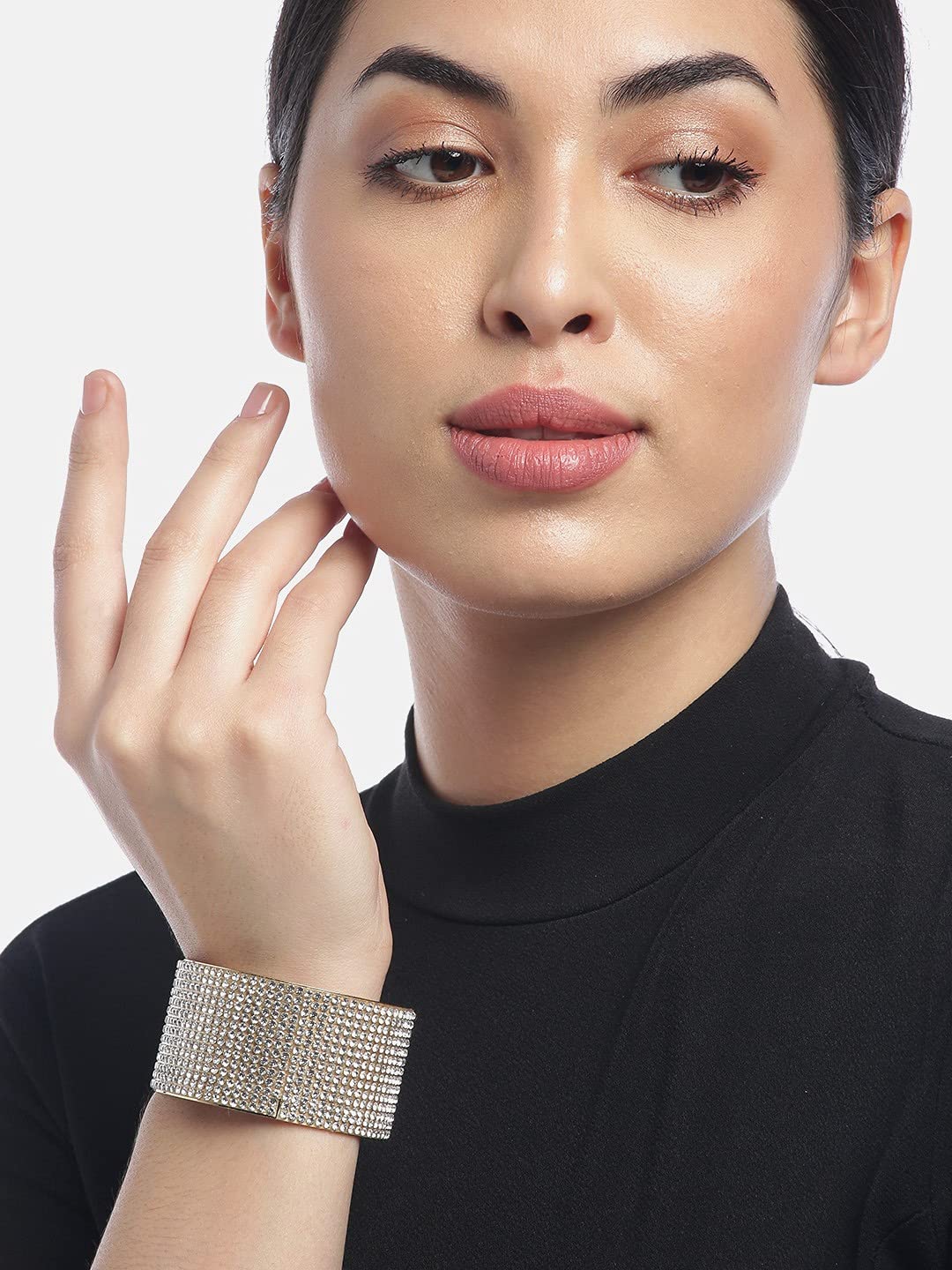 Crystal-Studded Bangles Bracelets - Valentine Jewellery