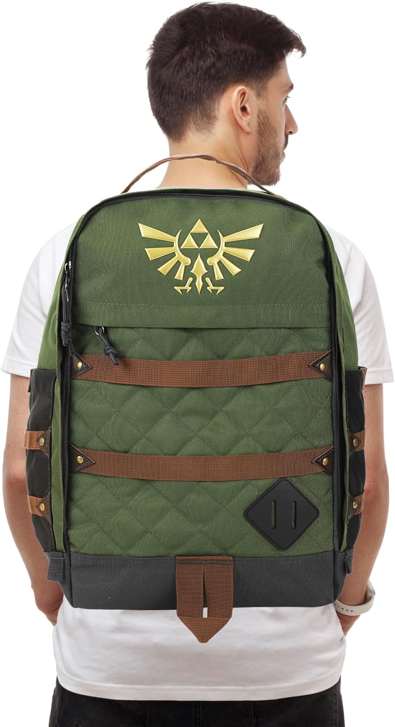 Bioworld The Legend Of Zelda Hyrule Crest 17" Green adult Backpack