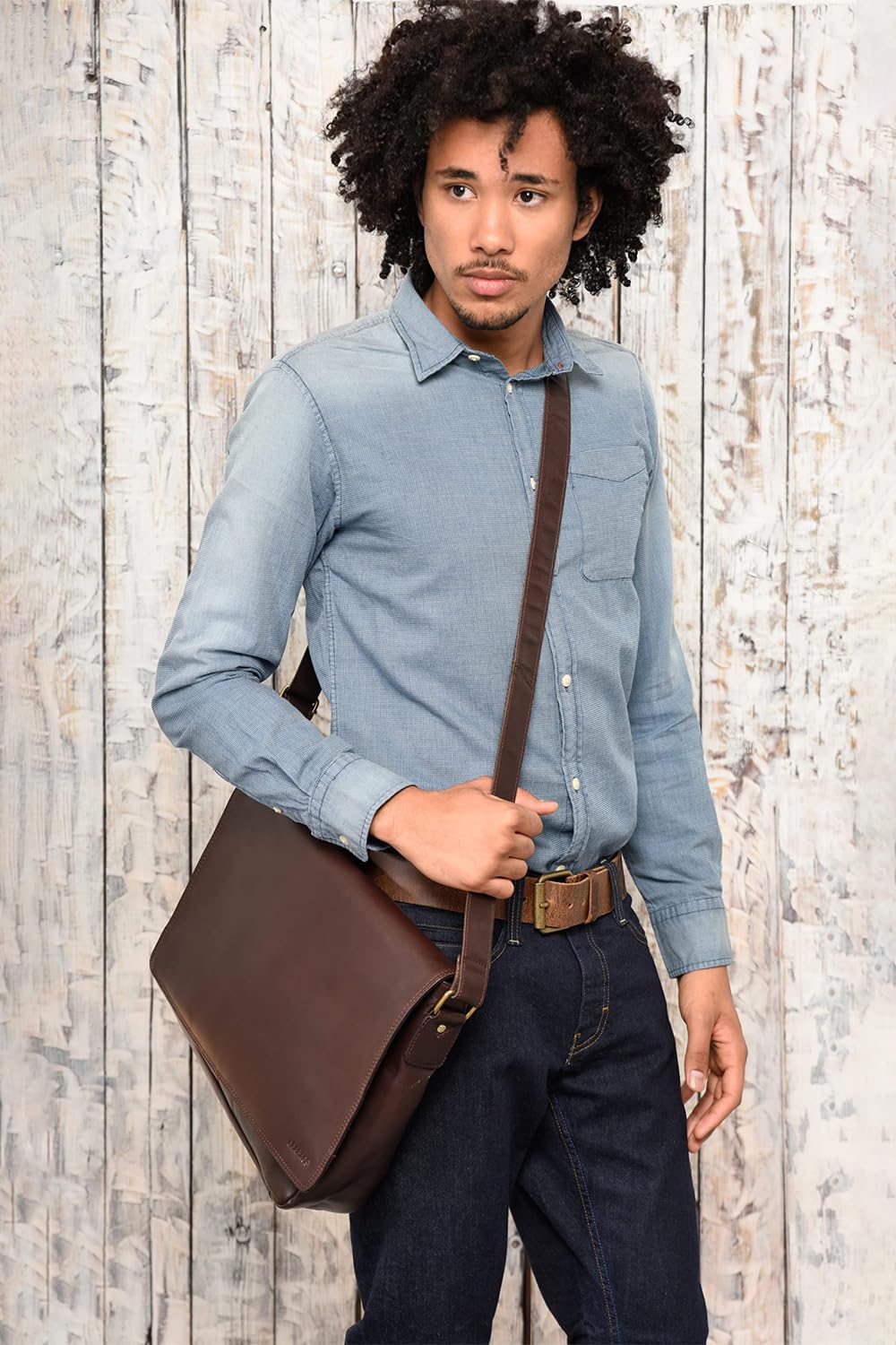 Leabags Oxford Laptoptasche Leder Herren Damen Echtleder Choco – Bild 2