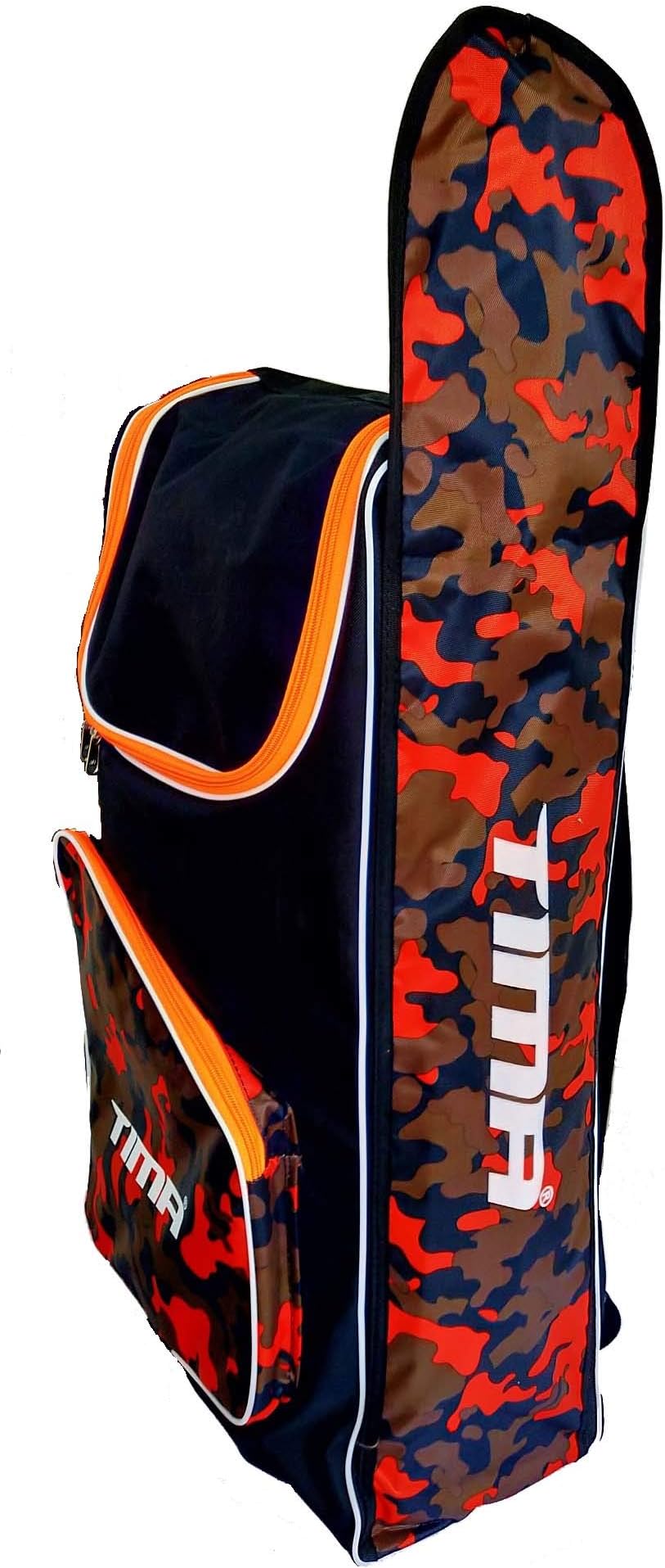 Tima Cricket Kit Bag Army Print Multicolor External Standard Vertical Storage Space with Single bat Holder Pouch.