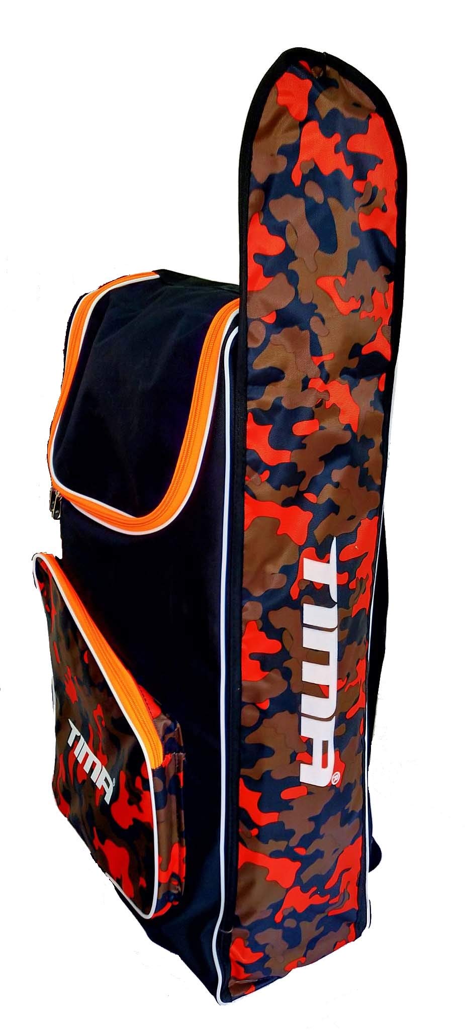 Tima Cricket Kit Bag Army Print Multicolor External Standard Vertical Storage Space with Single bat Holder Pouch.