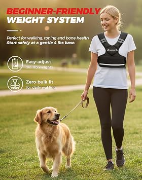 BAGAIL Adjustable Weighted Vest for Women 4-10lb/12-18lb/20-32lb, Comfortable U-Neck Rucking Vest with 6 Removable Weights, Storage Pocket and Reflective Strips for Walking, Jogging, Weight Loss