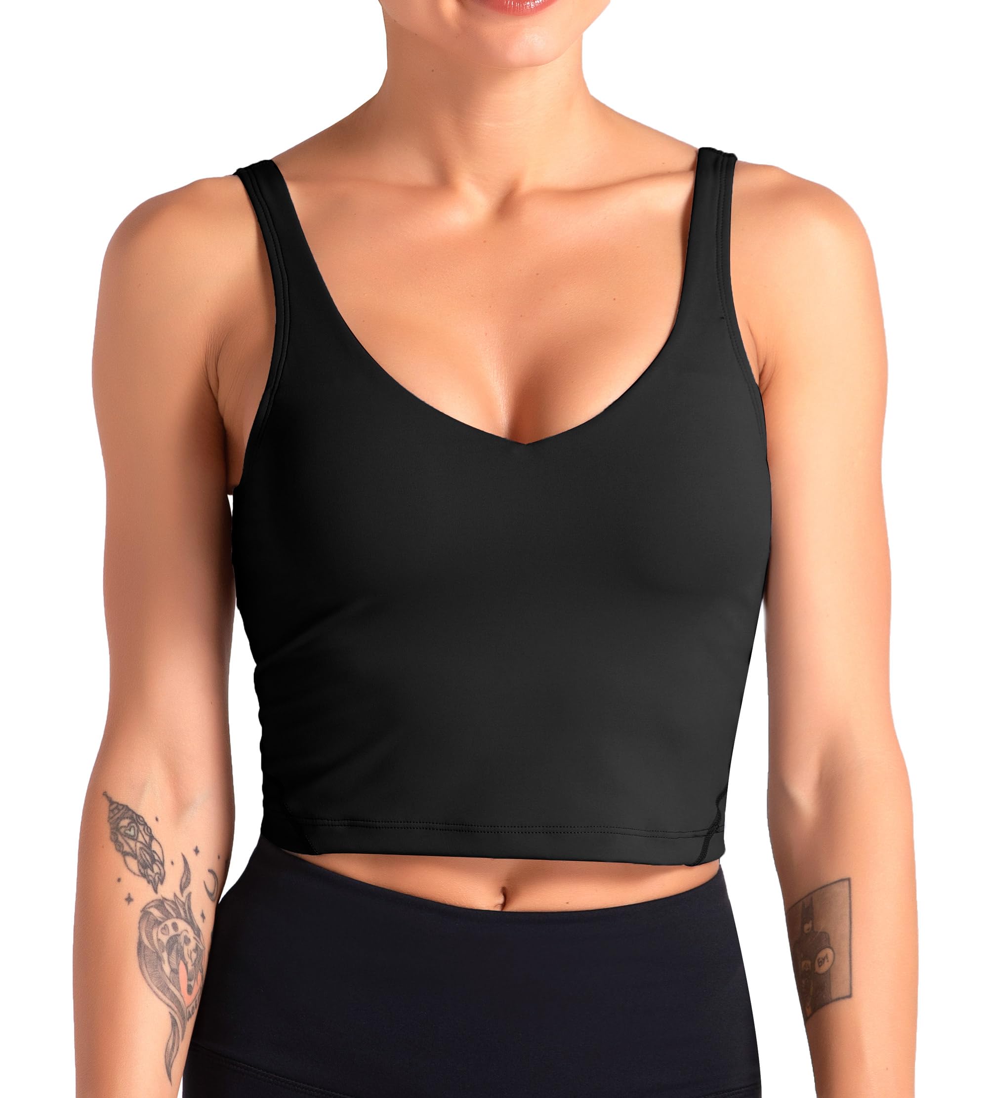 Dragon Fit Sports Bra for Women Longline Padded Bra Yoga Crop Tank Tops Fitness Workout Running Top