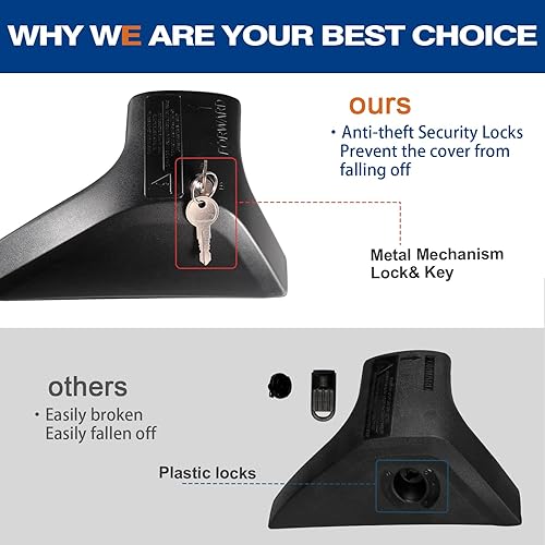 Miniatura 4 de Barras transversales de techo con cerradura de 260 libras compatibles con Toyota RAV4 2019-2025, barras transversales de aluminio resistentes (no