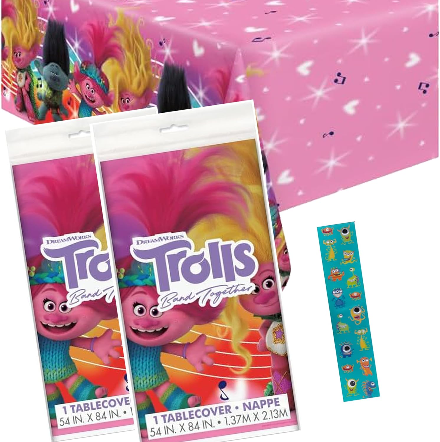 Unique Trolls Birthday Party Supplies – Trolls Birthday Party Decorations – 2 Pack Trolls PLastic Rectangular 54″x84″ Table Cover and Sticker Sheet Unique Trolls Birthday Party Supplies – Trolls Birthday Party Decorations – 2 Pack Trolls PLastic Rectangular 54″x84″ Table Cover and Sticker Sheet